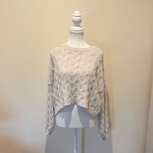 Altar'd State Cream Textured Knit Sweater